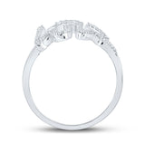 10kt White Gold Womens Round Diamond Love Fashion Ring 1/5 Cttw