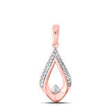 Colgante de oro rosa de 10 quilates para mujer con diamantes redondos de 1/8 quilates 