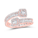 Anillo de eternidad con puño de diamante baguette para hombre en oro rosa de 10 quilates, 1-5/8 quilates 