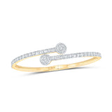 Brazalete de oro amarillo de 10 quilates para mujer con diamantes baguette de 1-3/4 quilates 