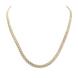 10kt Yellow Gold Mens Round Diamond Straight Cuban Link Chain Necklace 5 Cttw