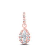 10kt Rose Gold Womens Pear Diamond Fashion Pendant 1/6 Cttw