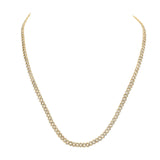 10kt Yellow Gold Mens Round Diamond 22-inch Cuban Link Chain Necklace 4-1/5 Cttw