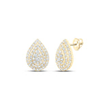 Pendientes de lágrima de diamantes redondos para mujer de oro amarillo de 10 quilates, 3/4 quilates 