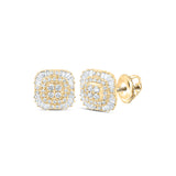 Pendientes cuadrados de diamantes baguette para mujer de oro amarillo de 10 quilates, 1/2 quilates 