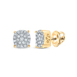 Pendientes de oro amarillo de 10 quilates para mujer con diamantes redondos de 1/8 quilates 