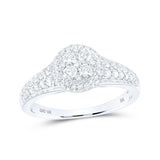 Anillo de oro blanco de 10 quilates para mujer con diamantes redondos de 3/4 quilates 