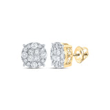 Pendientes de oro amarillo de 14 quilates con diamantes princesa para mujer, 1-1/2 quilates 