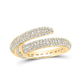 10kt Yellow Gold Womens Round Diamond Spiral Band Ring 1/2 Cttw