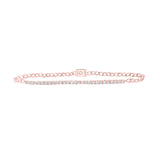 Pulsera de tenis de diamantes redondos para mujer en oro rosa de 10 quilates, 3/4 quilates 