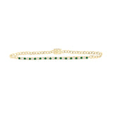 10kt Yellow Gold Womens Round Emerald Fashion Bracelet 3/4 Cttw