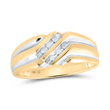 10kt Yellow Gold His Hers Round Diamond Solitaire Matching Wedding Set 1/3 Cttw