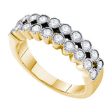 Anillo de oro amarillo de 14 quilates para mujer con diamantes redondos milgrain de 3/4 quilates 