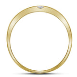 Anillo de boda de oro amarillo de 14 quilates con diamantes redondos para hombre de 1/8 quilates 