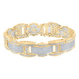 10kt Yellow Gold Mens Round Diamond Link Bracelet 4-1/2 Cttw