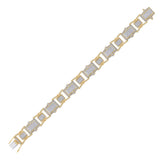 Pulsera de eslabones rectangulares con diamantes redondos para hombre en oro amarillo de 10 quilates, 2-1/2 quilates 