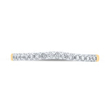 10kt Yellow Gold Womens Round Diamond Wedding Contoured Band 1/6 Cttw