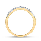 10kt Yellow Gold Womens Round Diamond Wedding Contoured Band 1/6 Cttw