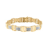 10kt Yellow Gold Mens Round Diamond Link Bracelet 1-1/4 Cttw