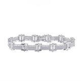 Pulsera con eslabones de diamantes redondos para hombre en oro blanco de 10 quilates, 1-3/8 quilates 