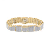 Pulsera con eslabones de diamantes redondos para hombre en oro amarillo de 10 quilates, 4-1/2 quilates 