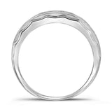 Anillo de boda de plata de ley con diamantes redondos para hombre, 1/5 quilates 