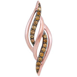 Colgante de oro rosa de 10 quilates para mujer con diamantes redondos marrones de 1/5 quilates 